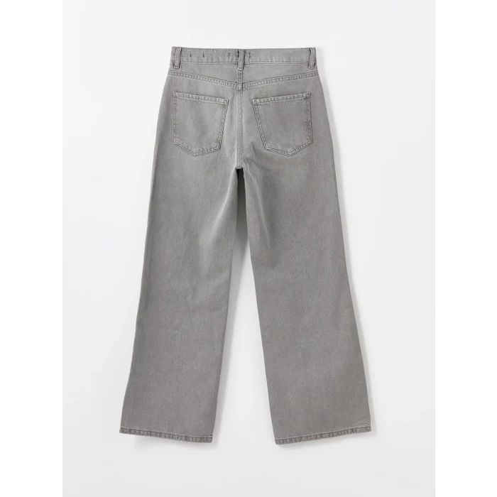 LCW Jeans Gri Wideleg Kadın Jean Pantolon