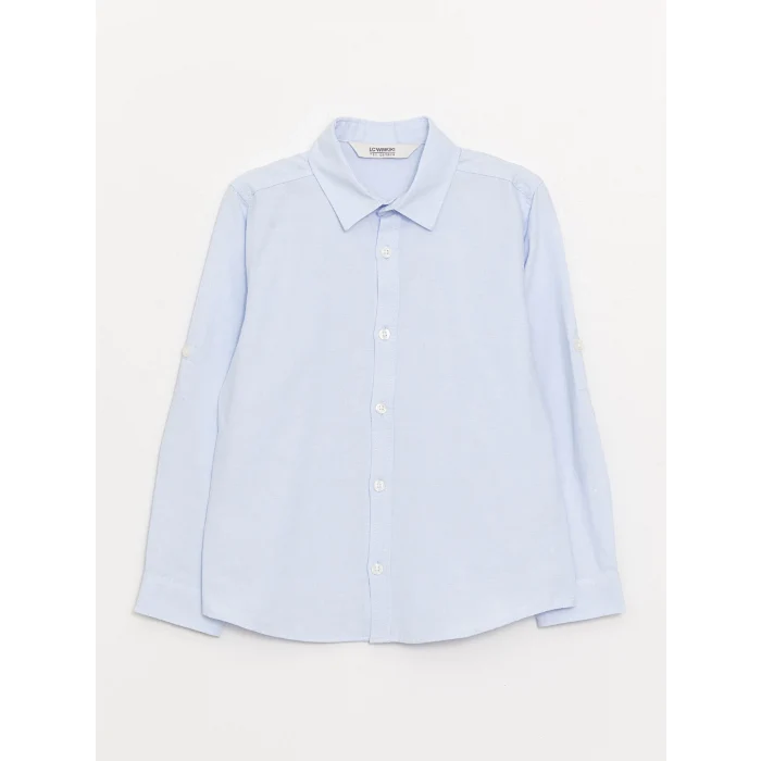 LCW Kids Mavi Basic Uzun Kollu Erkek Çocuk Gömlek