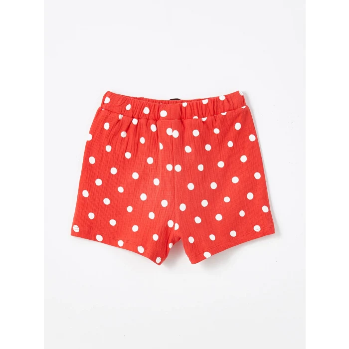 LCW Kids Ekru Bisiklet Yaka Askılı Kız Bebek Bluz ve Şort 2li Takım