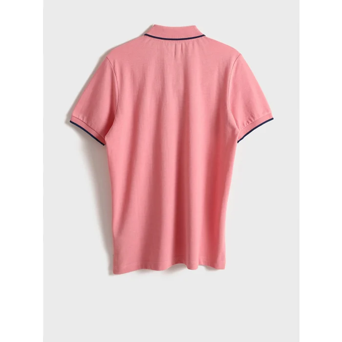 LCWAIKIKI Classic Pembe Polo Yaka Kısa Kollu Pike Erkek Tişört