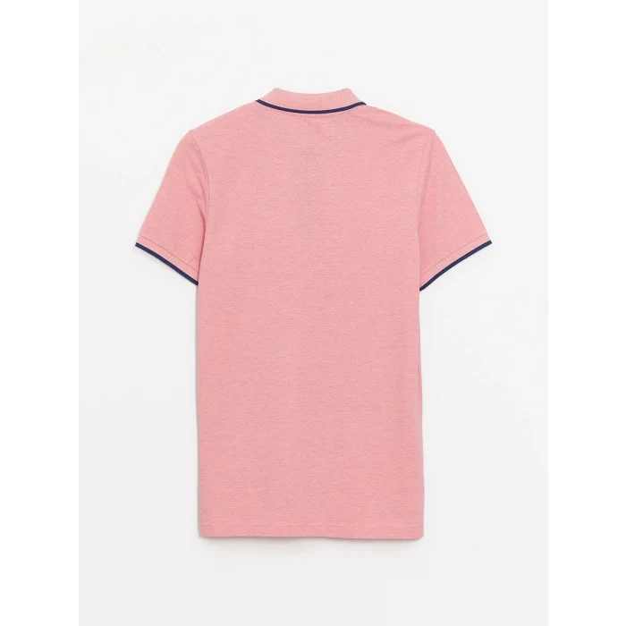 LCWAIKIKI Classic Pembe Polo Yaka Kısa Kollu Pike Erkek Tişört