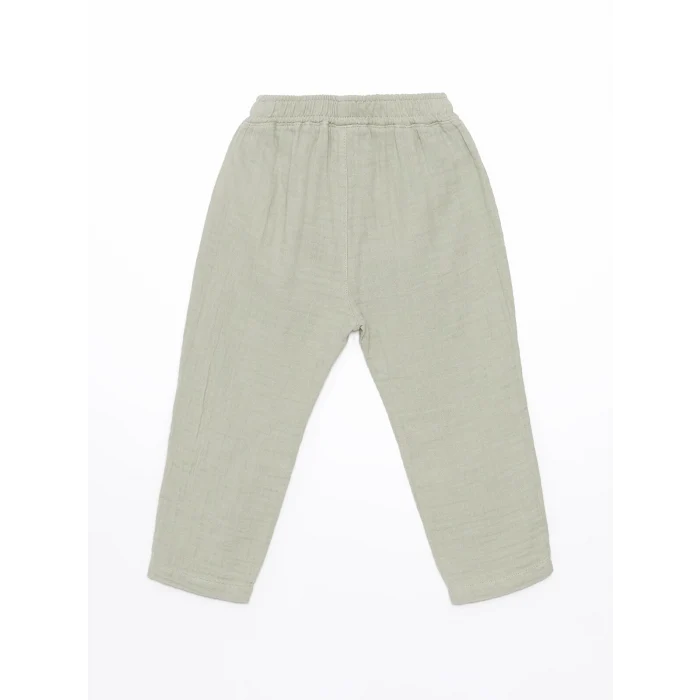 LCW Kids Ekru Bisiklet Yaka Kısa Kollu Basic Erkek Bebek Gömlek ve Pantolon 2li Takım