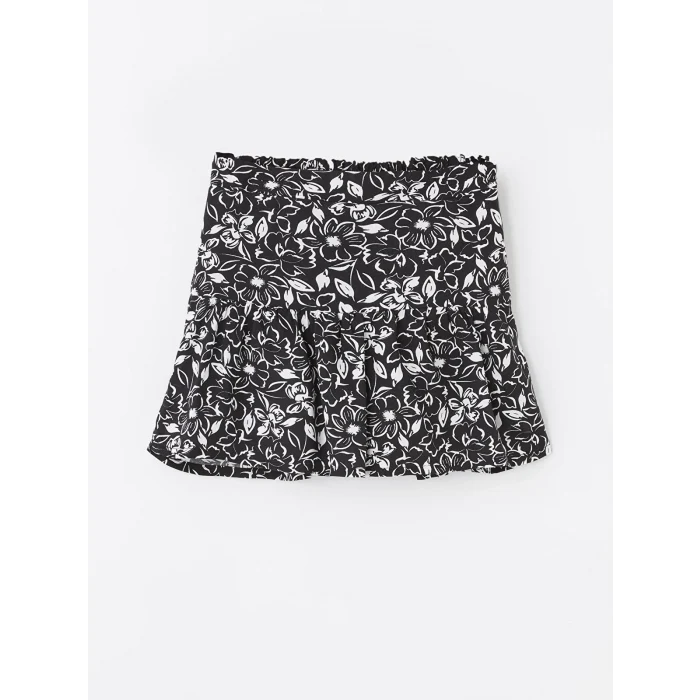 LCW Kids Siyah Beli Lastikli Kız Çocuk Şort Etek