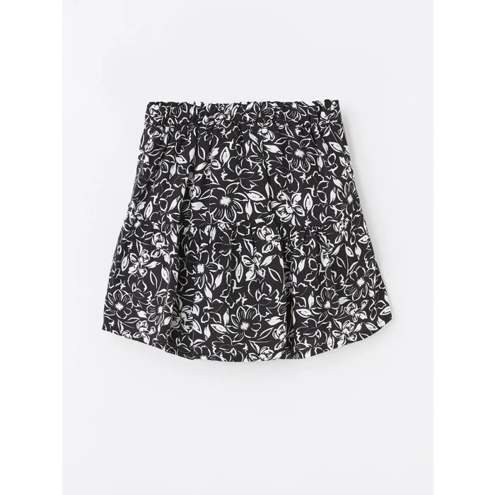 LCW Kids Siyah Beli Lastikli Kız Çocuk Şort Etek