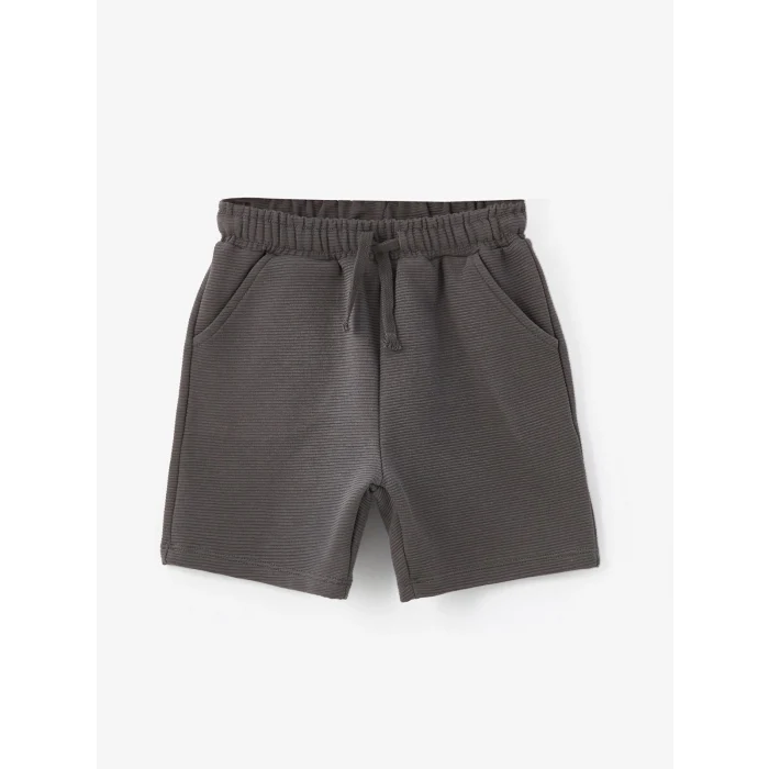 LCW Kids Bej Bisiklet Yaka Baskılı Erkek Bebek Tişört ve Şort 2li Takım