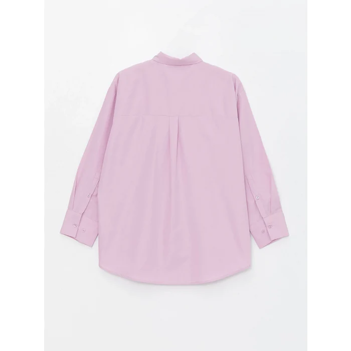 LCW Modest Lila Düz Poplin Kadın Gömlek Tunik