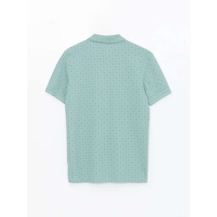 LCWAIKIKI Classic Yeşil Polo Yaka Kısa Kollu Desenli Pike Erkek Tişört