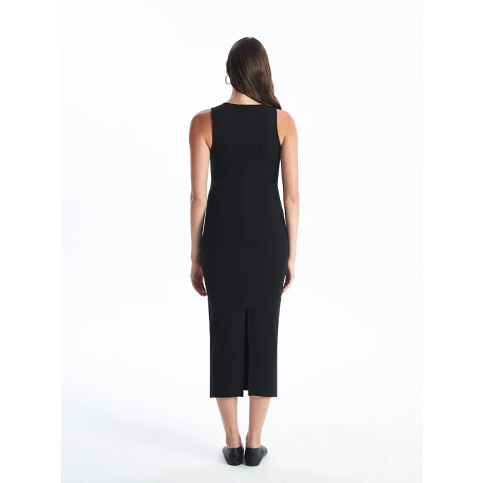 LCW Vision Siyah Bisiklet Yaka Kadın Bodycon Elbise