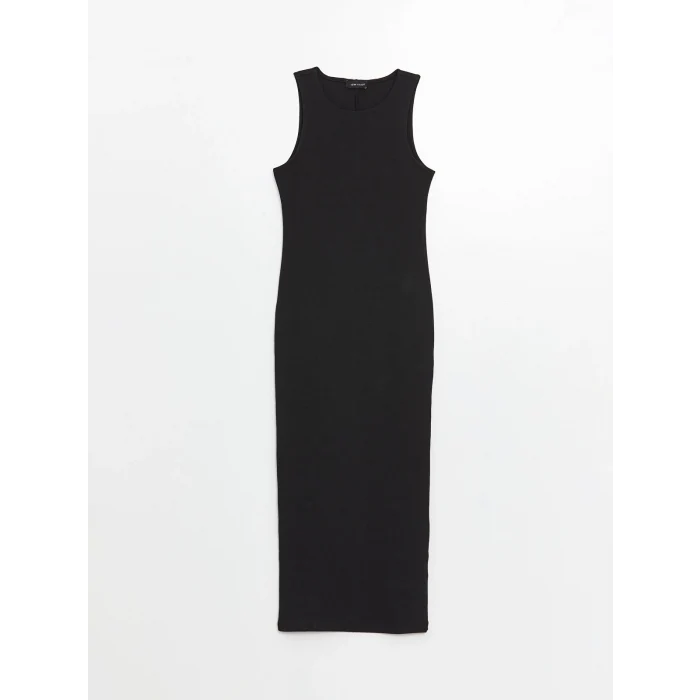 LCW Vision Siyah Bisiklet Yaka Kadın Bodycon Elbise