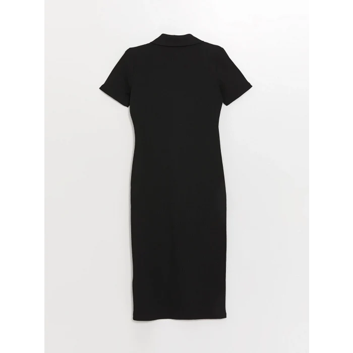 LCWAIKIKI Classic Siyah Polo Yaka Kadın Bodycon Elbise