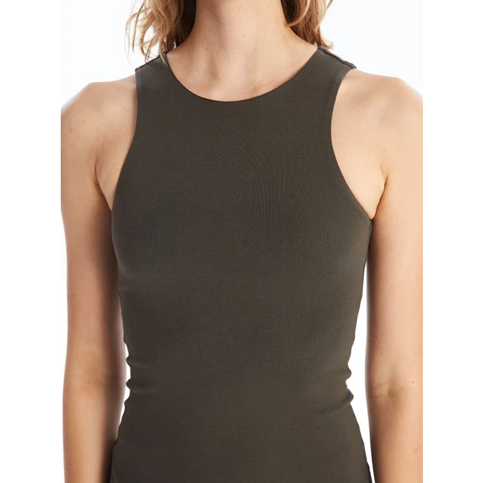 LCW Vision Haki Bisiklet Yaka Kadın Bodycon Elbise