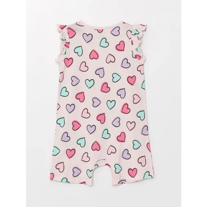 LCW baby Pembe Bisiklet Yaka Kız Bebek Tulum 2li