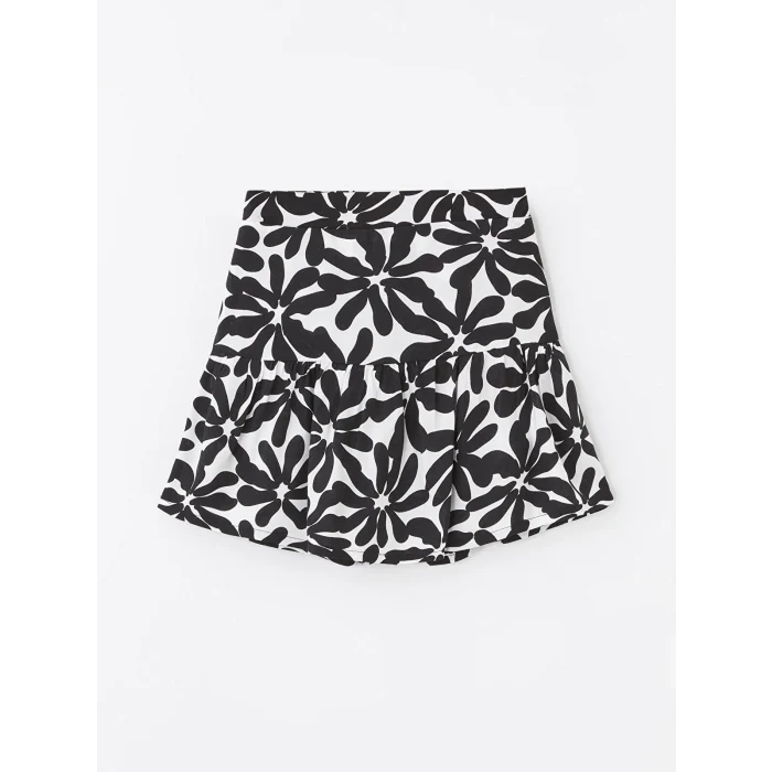 LCW Kids Siyah Beli Lastikli Kız Çocuk Şort Etek