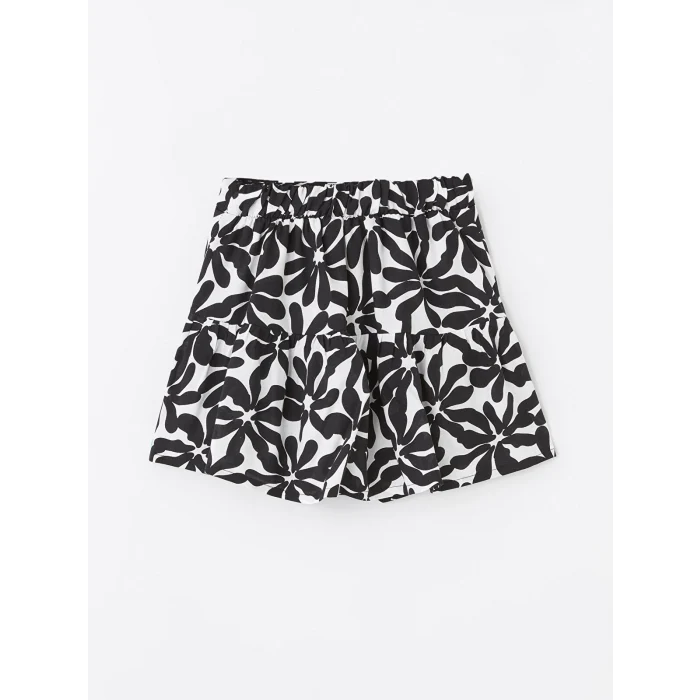 LCW Kids Siyah Beli Lastikli Kız Çocuk Şort Etek