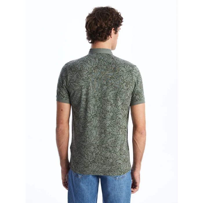 SOUTHBLUE Haki Hakim Yaka Kısa Kollu Desenli Erkek Tişört