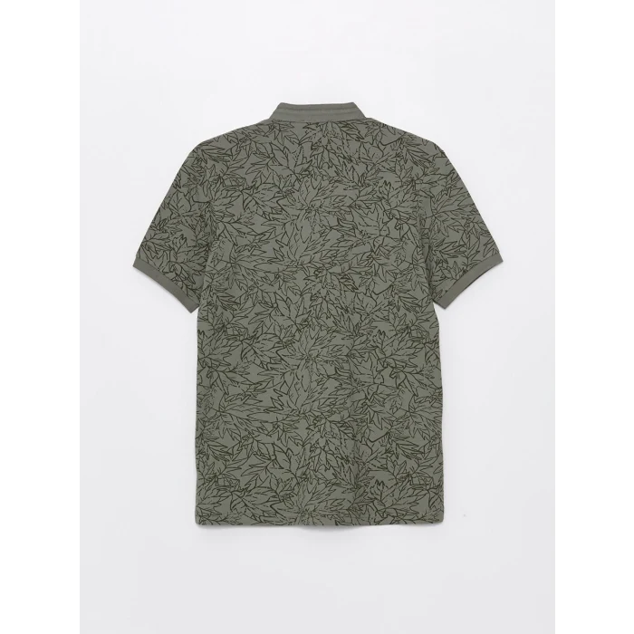 SOUTHBLUE Haki Hakim Yaka Kısa Kollu Desenli Erkek Tişört