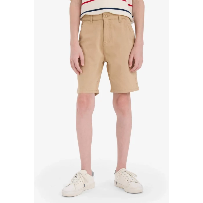 Defacto C2955 Bej Erkek Çocuk Gabardin Şort