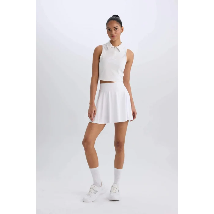 Defacto A2514 Beyaz DeFactoFit Sporcu İçi Taytlı Mini Tenis Eteği