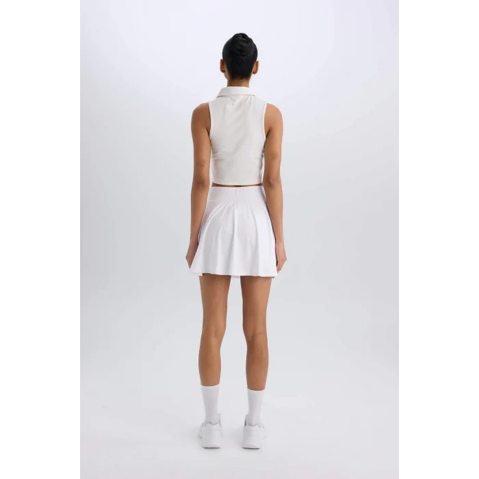 Defacto A2514 Beyaz DeFactoFit Sporcu İçi Taytlı Mini Tenis Eteği