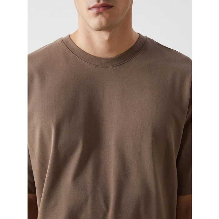 XSIDE Kahverengi Bisiklet Yaka Penye Erkek Tişört