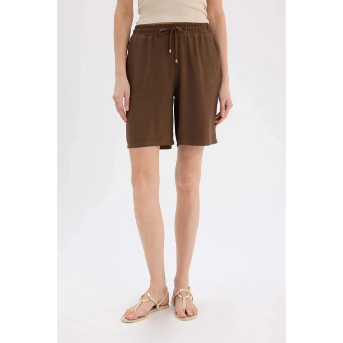 Defacto I6760 Kahve Yüksek Bel Kısa Paça Belmando Şort