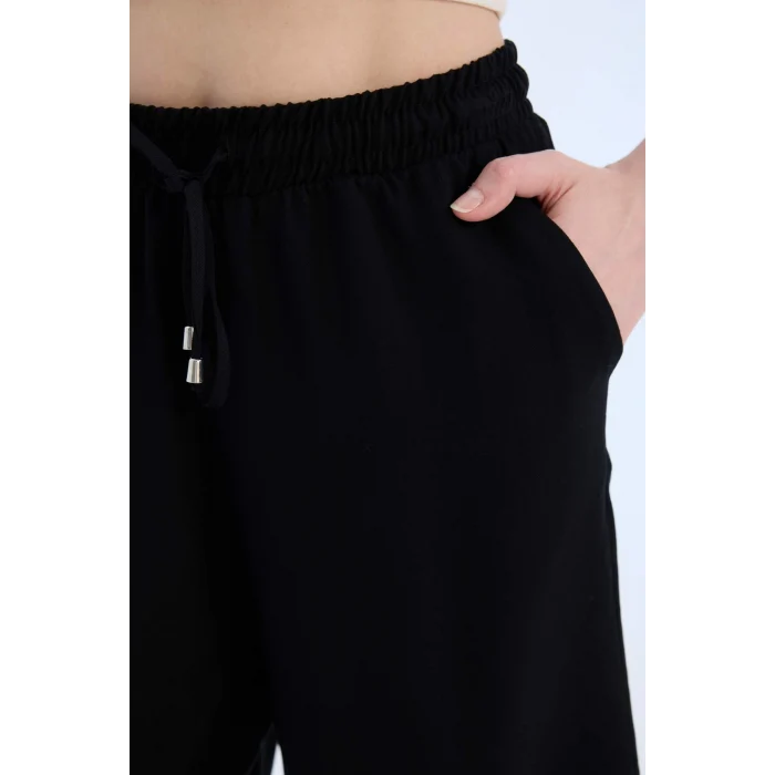 Defacto I6760 Siyah Yüksek Bel Kısa Paça Belmando Şort