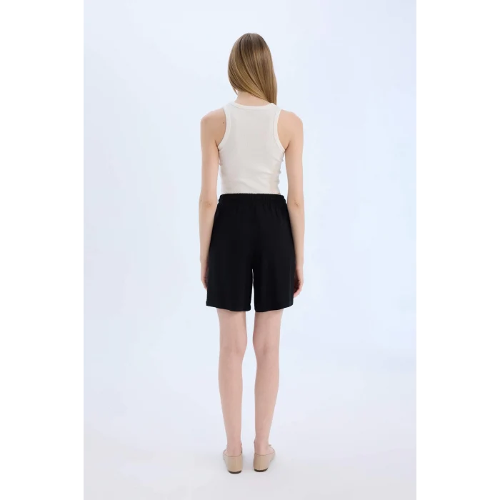 Defacto I6760 Siyah Yüksek Bel Kısa Paça Belmando Şort
