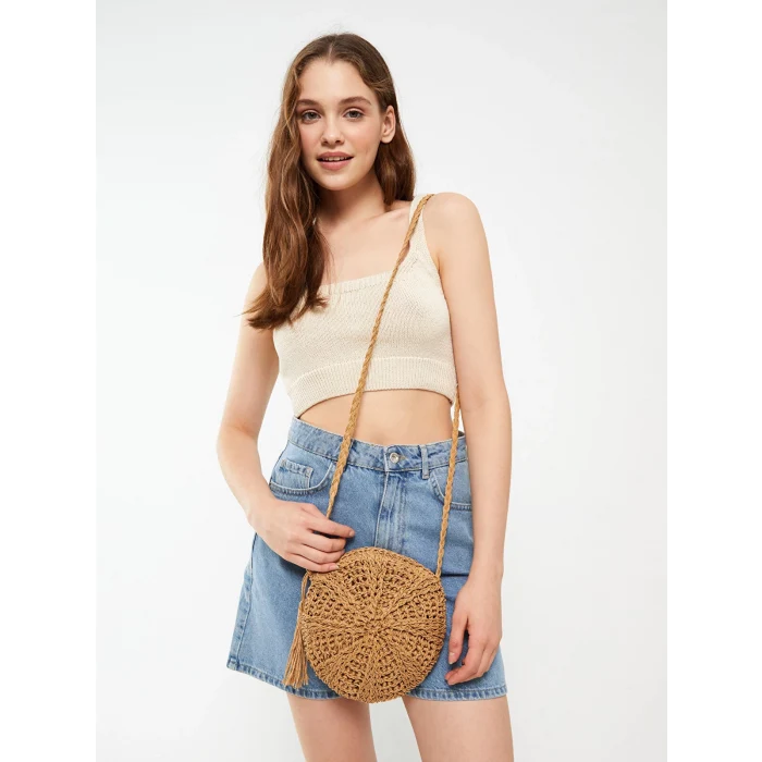 LCW ACCESSORIES Kahverengi Hasır Kadın Çapraz Çanta
