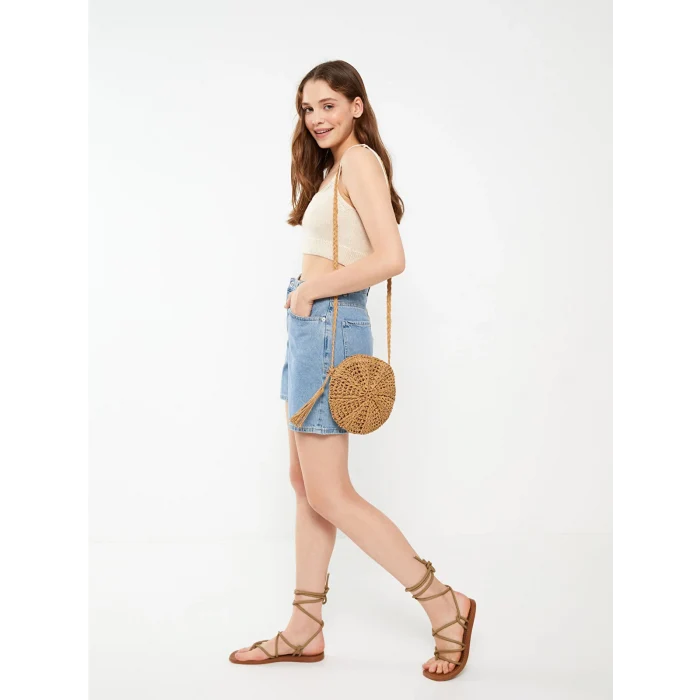 LCW ACCESSORIES Kahverengi Hasır Kadın Çapraz Çanta