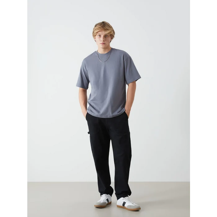 XSIDE Indigo Bisiklet Yaka Penye Erkek Tişört