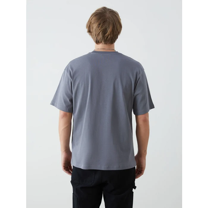 XSIDE Gri Bisiklet Yaka Penye Erkek Tişört