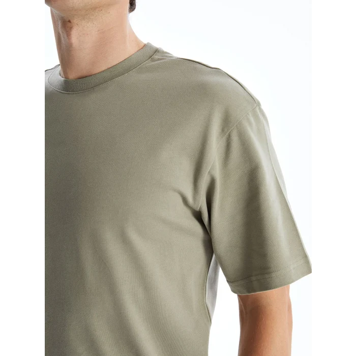 XSIDE Haki Bisiklet Yaka Penye Erkek Tişört