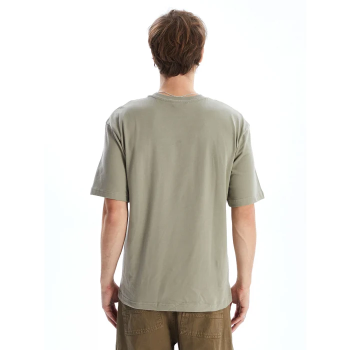 XSIDE Haki Bisiklet Yaka Penye Erkek Tişört