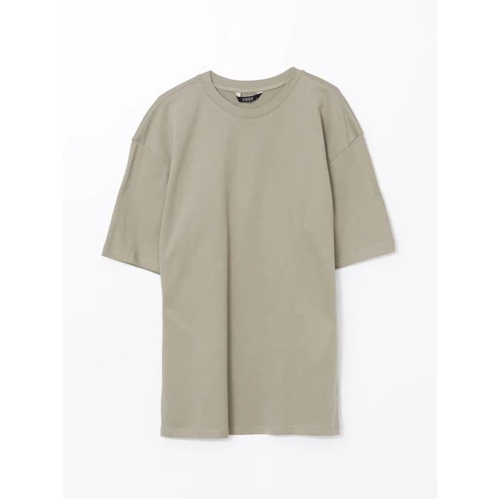 XSIDE Haki Bisiklet Yaka Penye Erkek Tişört