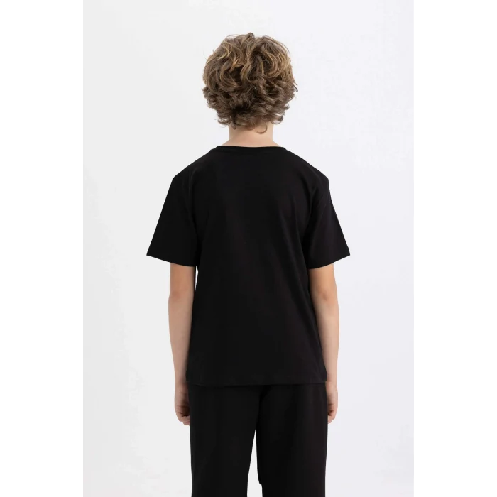 Defacto C0518 Siyah Erkek Çocuk Dragon Ball Bisiklet Yaka Kısa Kollu Tişört