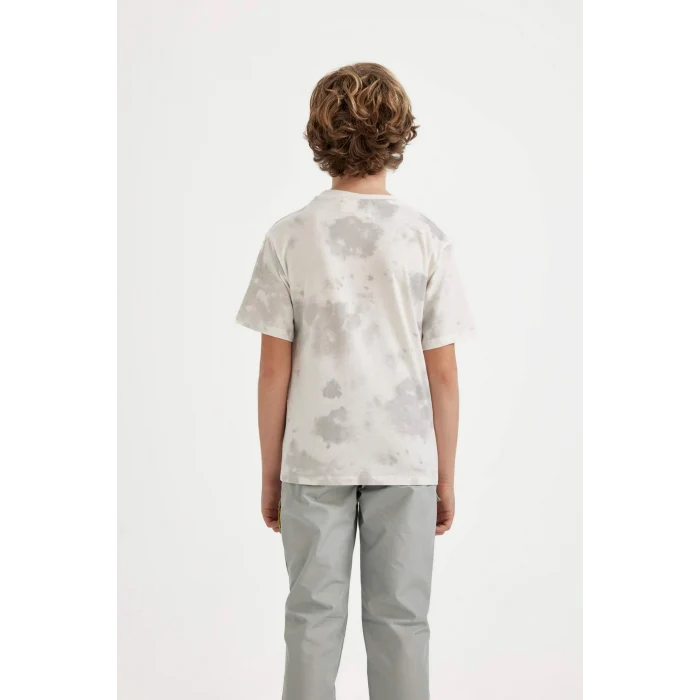 Defacto C1626 Gri Erkek Çocuk Marvel Comics Bisiklet Yaka Desenli Kısa Kollu Tişört