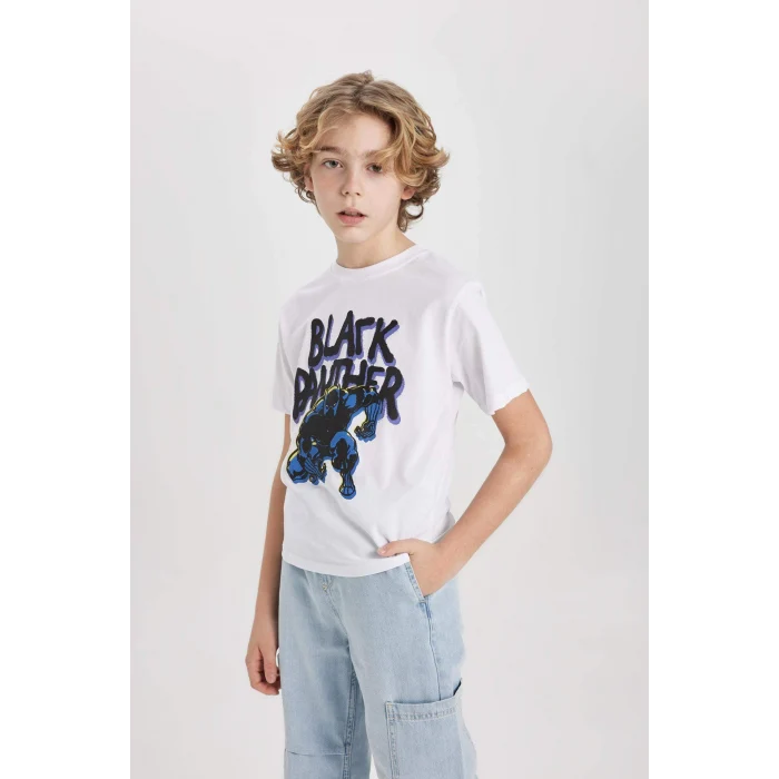 Defacto B7217 Beyaz Erkek Çocuk Marvel Comics Bisiklet Yaka Kısa Kollu Tişört