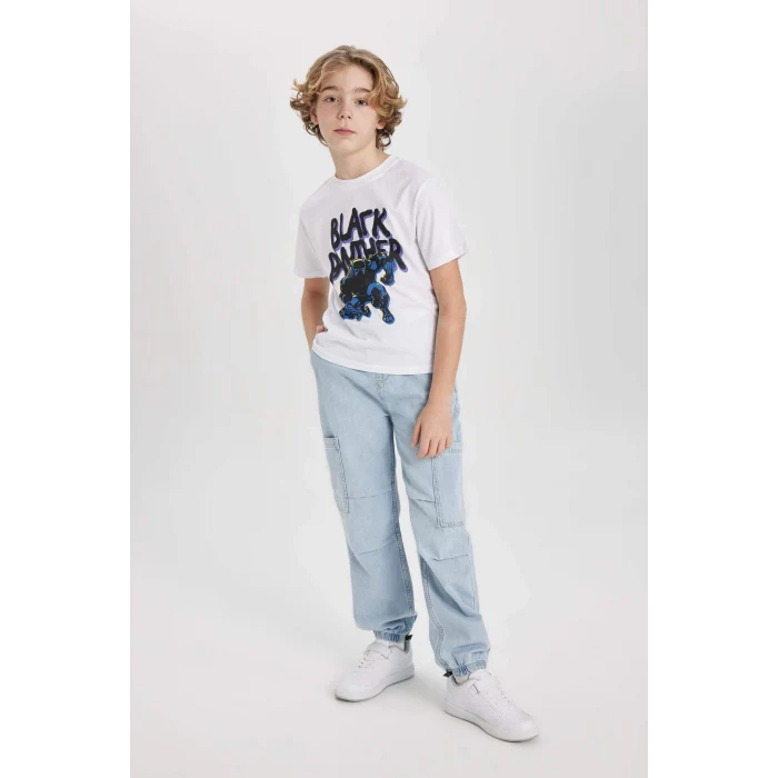 Defacto B7217 Beyaz Erkek Çocuk Marvel Comics Bisiklet Yaka Kısa Kollu Tişört