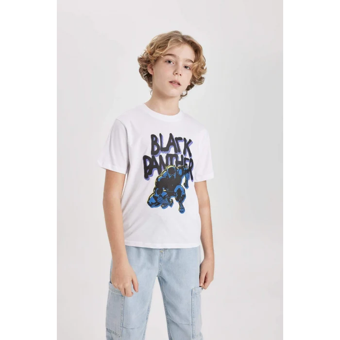 Defacto B7217 Beyaz Erkek Çocuk Marvel Comics Bisiklet Yaka Kısa Kollu Tişört