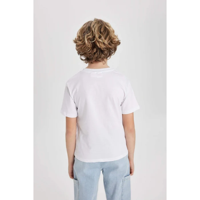 Defacto B7217 Beyaz Erkek Çocuk Marvel Comics Bisiklet Yaka Kısa Kollu Tişört