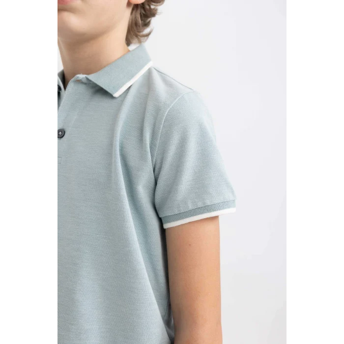 Defacto C1597 Yeşil Erkek Çocuk Kısa Kollu Polo Tişört