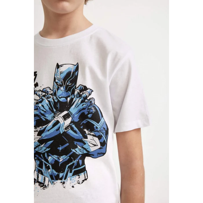 Defacto C3103 Beyaz Erkek Çocuk Marvel Bisiklet Yaka Kısa Kollu Tişört