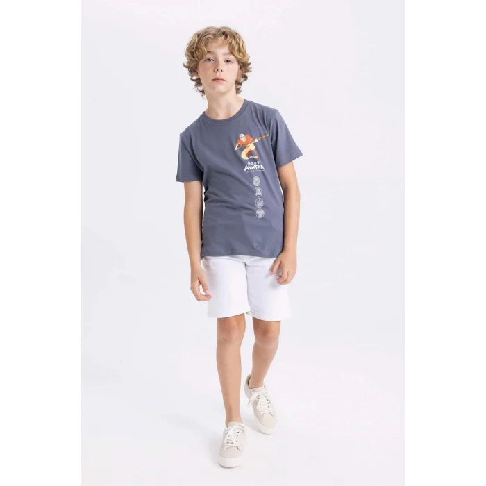 Defacto C3109 Gri Erkek Çocuk Avatar the Last Airbender Bisiklet Yaka Kısa Kollu Tişört