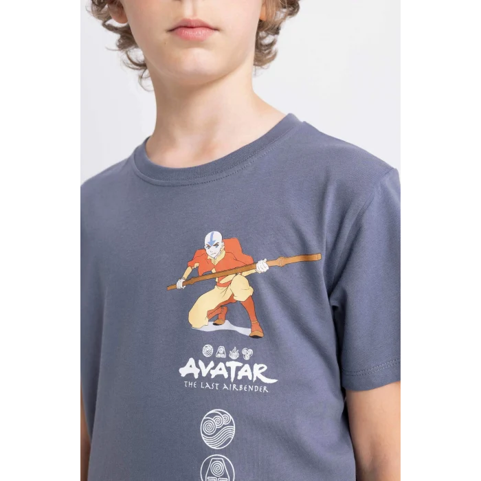 Defacto C3109 Gri Erkek Çocuk Avatar the Last Airbender Bisiklet Yaka Kısa Kollu Tişört