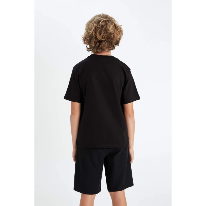 Defacto D2101 Siyah Erkek Çocuk Star Wars Bisiklet Yaka Kısa Kollu Tişört