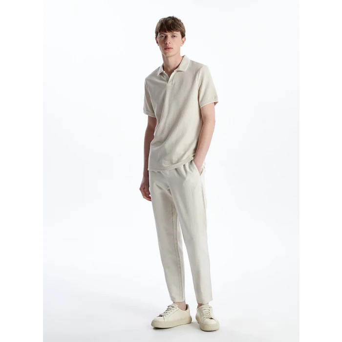 LCW Vision Bej Polo Yaka Kısa Kollu Erkek Tişört