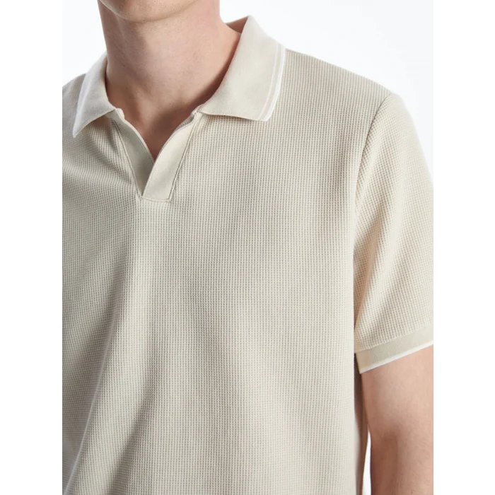 LCW Vision Bej Polo Yaka Kısa Kollu Erkek Tişört