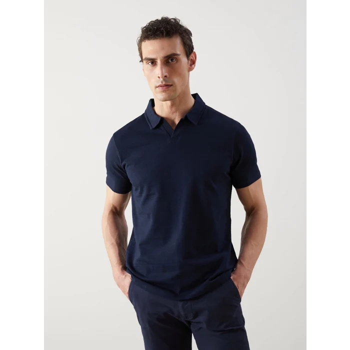 LCWAIKIKI Classic Lacivert Polo Yaka Kısa Kollu Erkek Tişört