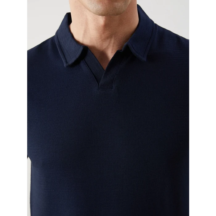 LCWAIKIKI Classic Lacivert Polo Yaka Kısa Kollu Erkek Tişört