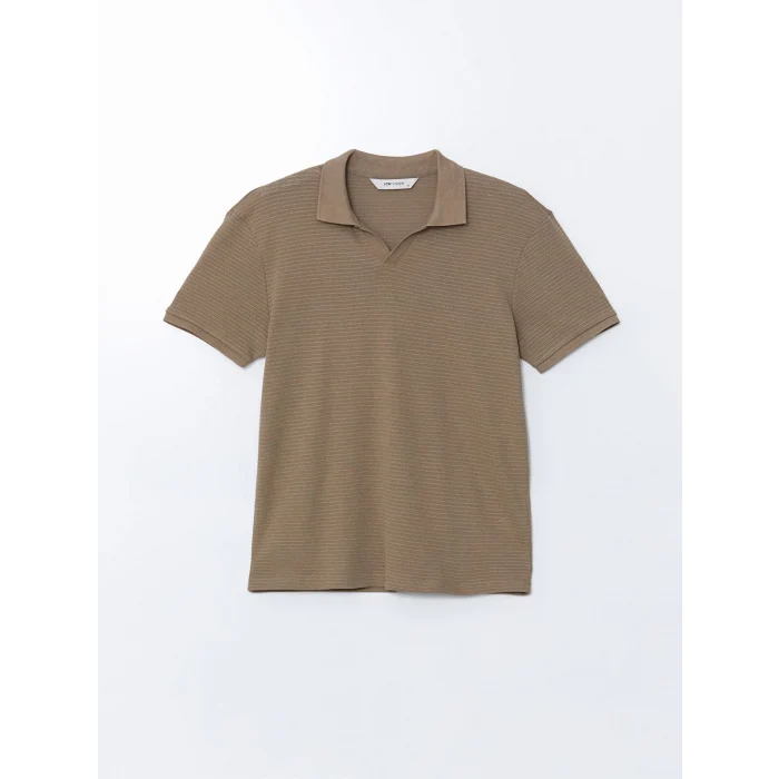 LCW Vision Bej Polo Yaka Kısa Kollu Penye Erkek Tişört
